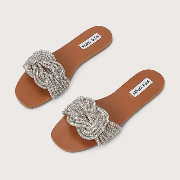 Steve Madden Silver Sandals Elegant Summer Style - Picture 8 of 8